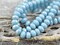 *30* 3x5mm Silver Washed Baby Blue Fire Polished Rondelle Beads
